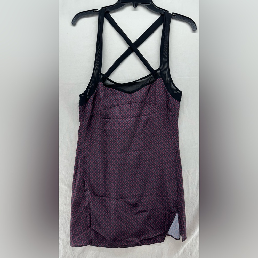 Free People All Mine Mini Tank Nightgown Diamond Pattern Sheer Hem Neck Size XS